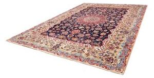 Tappeto Kashan Medaglione Floreale Blu Scuro Beige 290x393 Cm