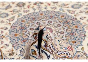 Tappeto Kashan Medaglione Floreale Avorio Blu 288x404 Cm