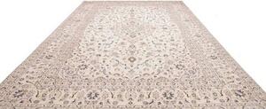 Tappeto Kashan Medaglione Floreale Avorio Blu Scuro 286x403 Cm