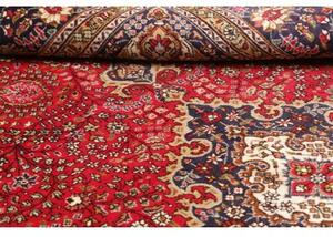 Tappeto Tabriz Medaglione Floreale Rosso Blu Scuro 203x298 Cm