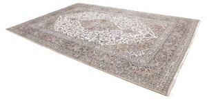 Tappeto Kashan Medaglione Floreale Avorio Beige 248x358 Cm