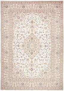 Tappeto Kashan Medaglione Floreale Avorio Blu Scuro 290x410 Cm