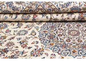 Tappeto Kashan Medaglione Floreale Avorio Blu 288x404 Cm