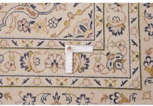 Tappeto Kashan Medaglione Floreale Avorio Blu Scuro 286x403 Cm