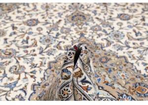 Tappeto Kashan Medaglione Floreale Avorio Beige 248x358 Cm