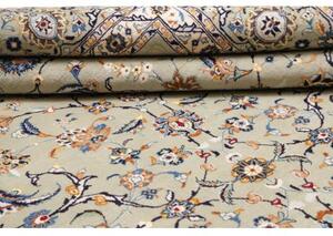Tappeto Kashan Floreale Verde Salvia Blu Cobalto 277x390 Cm