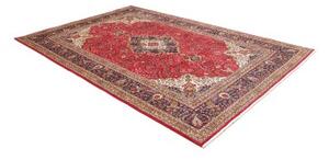 Tappeto Tabriz Medaglione Floreale Rosso Blu Scuro 203x298 Cm