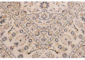 Tappeto Kashan Medaglione Floreale Avorio Blu Scuro 286x403 Cm