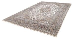Tappeto Kashan Medaglione Floreale Avorio Beige 248x358 Cm