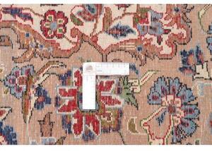 Tappeto Kashan Medaglione Floreale Blu Scuro Beige 290x393 Cm