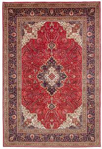 Tappeto Tabriz Medaglione Floreale Rosso Blu Scuro 203x298 Cm