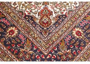 Tappeto Tabriz Medaglione Floreale Rosso Blu Scuro 203x298 Cm