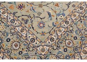 Tappeto Kashan Floreale Verde Salvia Blu Cobalto 277x390 Cm