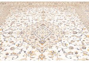 Tappeto Kashan Medaglione Floreale Avorio Blu Scuro 290x410 Cm