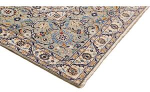 Tappeto Kashan Floreale Verde Salvia Blu Cobalto 277x390 Cm