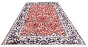 Tappeto Kashan Floreale Rosso Blu Scuro 197x295 Cm