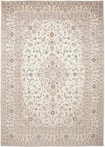 Tappeto Kashan Medaglione Floreale Avorio Blu Scuro 286x403 Cm