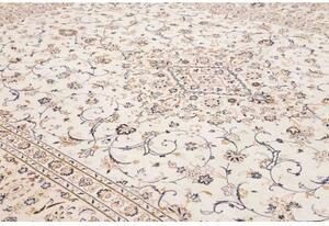 Tappeto Kashan Medaglione Floreale Avorio Blu Scuro 286x403 Cm