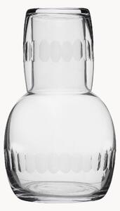 Caraffa in cristallo soffiato con bicchiere Lens