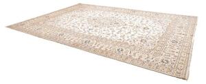 Tappeto Kashan Medaglione Floreale Avorio Blu Scuro 290x410 Cm