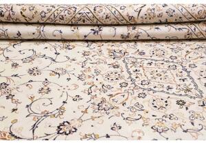 Tappeto Kashan Medaglione Floreale Avorio Blu Scuro 286x403 Cm