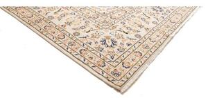 Tappeto Kashan Medaglione Floreale Avorio Blu Scuro 290x410 Cm