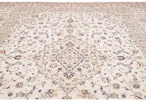 Tappeto Kashan Medaglione Floreale Avorio Blu Scuro 286x403 Cm