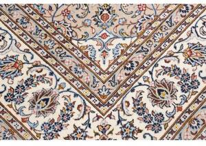 Tappeto Kashan Medaglione Floreale Avorio Blu 288x404 Cm