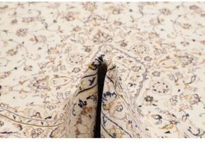 Tappeto Kashan Medaglione Floreale Avorio Blu Scuro 286x403 Cm