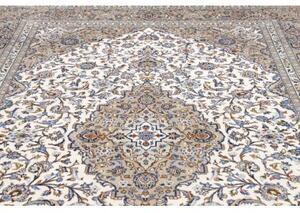 Tappeto Kashan Medaglione Floreale Avorio Beige 248x358 Cm