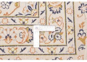 Tappeto Kashan Medaglione Floreale Avorio Blu Scuro 290x410 Cm