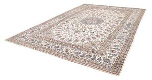 Tappeto Kashan Medaglione Floreale Avorio Blu 288x404 Cm