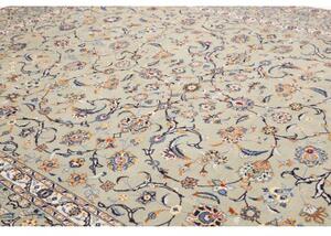 Tappeto Kashan Floreale Verde Salvia Blu Cobalto 277x390 Cm