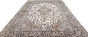 Tappeto Kashan Medaglione Floreale Avorio Beige 248x358 Cm