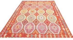 Tappeto Kilim Geometrico Terracotta Multicolore 200x296 Cm