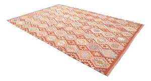 Tappeto Kilim Geometrico Rosso Multicolore 202x298 Cm