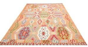 Tappeto Kilim Stilizzato Arancione Multicolore 206x292 Cm