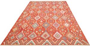 Tappeto Kilim Geometrico Rosso Mattone Multicolore 201x300 Cm