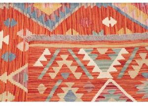 Tappeto Kilim Geometrico Rosso Mattone Multicolore 201x300 Cm