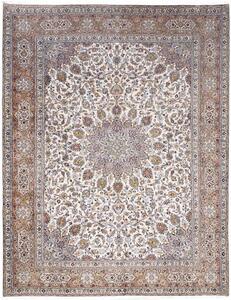 Tappeto Kashan Medaglione Floreale Avorio Tortora 300x390 Cm