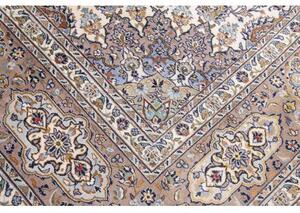Tappeto Kashan Medaglione Floreale Avorio Tortora 300x390 Cm