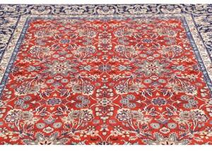 Tappeto Kashan Floreale Rosso Blu Scuro 197x295 Cm