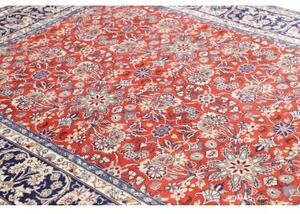 Tappeto Kashan Floreale Rosso Blu Scuro 197x295 Cm