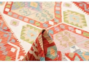 Tappeto Kilim Geometrico Rosso Mattone Avorio 210x301 Cm