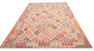 Tappeto Kilim Geometrico Arancione Beige 203x301 Cm