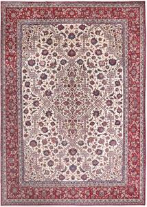 Tappeto Isfahan Stilizzato Avorio Rosso 368x524 Cm