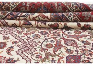 Tappeto Isfahan Stilizzato Avorio Rosso 368x524 Cm