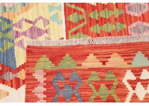 Tappeto Kilim Geometrico Rosso Ruggine Avorio 211x290 Cm
