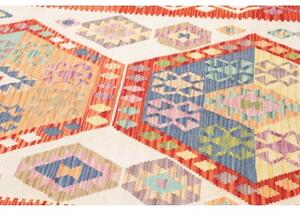 Tappeto Kilim Geometrico Rosso Ruggine Avorio 211x290 Cm
