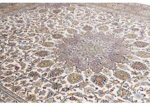 Tappeto Kashan Medaglione Floreale Avorio Tortora 300x390 Cm